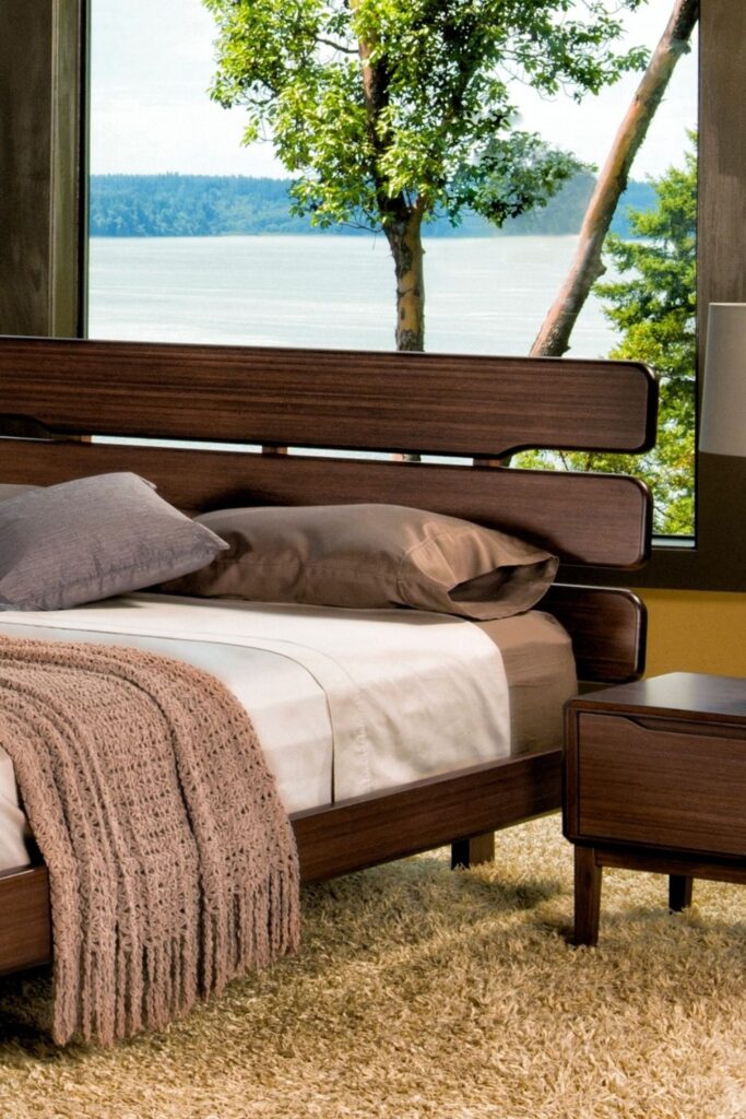用环保无毒的床架把你的烦恼(和你自己)放到床上。图片来源:Greenington #无毒床架#环保床架#可持续床架